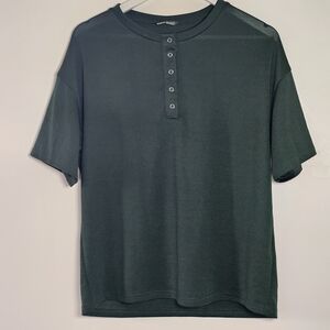 Forest Green Short Sleeve Henley